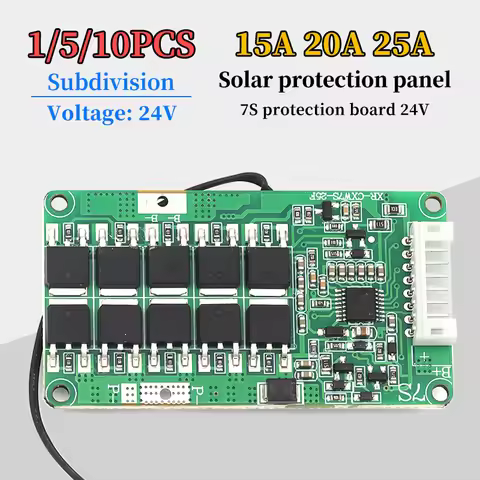 7S 24V Li-ion Battery Protection Board 15A 6MOS/20A 8MOS/25A 10MOS Same Port for Power Tool Solar St