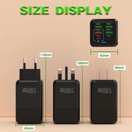 總功率 150W 6 埠 QC3.0 快充旅行充電器，適用於 iPhone 16、三星、小米等手機，規、美規、英規插頭，手機牆式轉接器
