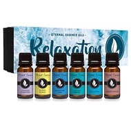 Relaxation Gift Set of 6 Premium Grade Fragrance Oils - Lavender Chamomile, Ylang Ylang, Mountain Ra
