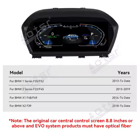12.3" Digital Cluster For BMW 1Series 2Series X1 X2 F20 F50 F22 F45 F48 F49 F39 Virtual Cockpit Spee
