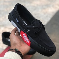 Sepatu Vans Slip On Tali Zapato All Black High Premium Quality BNIB Waffle DT - Sepatu Sekolah