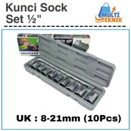 MATA Socket Wrench Set 10 Pcs 8-21mm Socket Bit Shock Socket Tool Kit 8 - 21 mm
