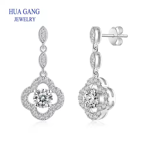 0.5ct Moissanite Dangling Earring For Women Labs Diamond Eardrop S925 Sterling Silver Jewelry Girl V