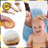 Newborn Kids Soft Goat Bristles Baby Wooden Comb Sikat Bulu Kambing Baby Sikat Kanak Kanak Lembut