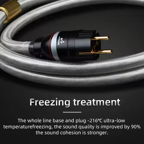 ATAUDIO Hi-end HiFi power Cable 7N OFC Silver Mixed Core sound connecting Wire with US/AU/EU Plug fo