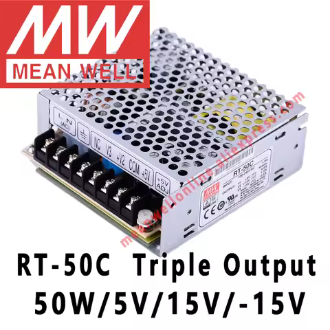 Mean Well RT-50C 5V/15V/-15V AC/DC 50W Triple Output Switching Power Supply meanwell online store