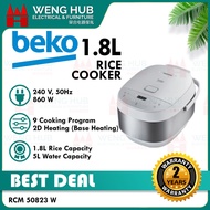 【FREE SHIPPING - WEST M'SIA】Beko 1.8L Rice Cooker RCM 50823 W