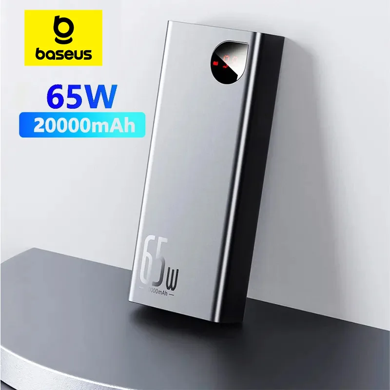 Baseus PD 65W Power Bank Fast Charging External Battery Portable Charger 20000mAh PowerBank For iPhone Xiaomi MacBook