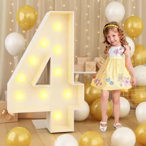 0-9 Numbers LED Light Balloon Light Up Balloons 91cm Balloon Filling Box LED Lighted Giant Numbers L
