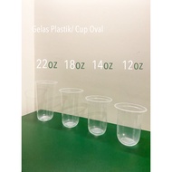 Oval Plastic Cup 12 Oz 14 Oz 18 Oz 22 Oz