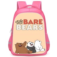 We Bare Bears We Bare Bears Pink Schoolbag We Bare Bears High-Definition Printed Casual Cross-Travel