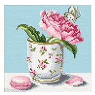 Flowers Stamped Cross Stitch Kit DIY Handmade Needlework for Beginners Adults