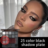 25 Colors Eyeshadow Panel Black White Grey Metal Smoky Makeup Eyeshadow With Mirror Dark Matte Q2