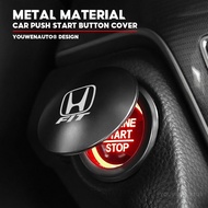 For Honda Fit Car Push Start Button Cover Metal Engine Start Stop Protection Cap for 2015 2008 2010 