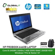 (Refurbished Notebook) HP Probook 6460B Laptop / 14 inch LCD / Intel Core i5-2450M / 4GB Ram / 250GB HDD / WiFi / Windows 7
