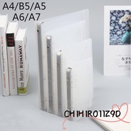 CHIHIRO11Z9D A4/B5/A5/A6/A7 File Folder Office Supplies  Plastic Shell Journal Diary Stationery Ring