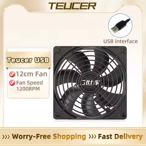 TEUCER Computer Case Fan 80x80x25mm 120x120x25mm 5V USB Power Cooling Case Fan For Receiver DVR Xbox