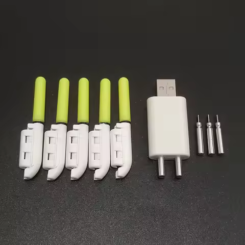 5 pcs/lot Electronic Light Stick Clip on Fishing Rod With 5 Rechargeable cr425 / cr322 battery Water