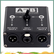 2 in 1 Out XLR Audio Switcher XLR Audio Source Switcher for Microphone Sound Card Mixer 2 Male XLR 1