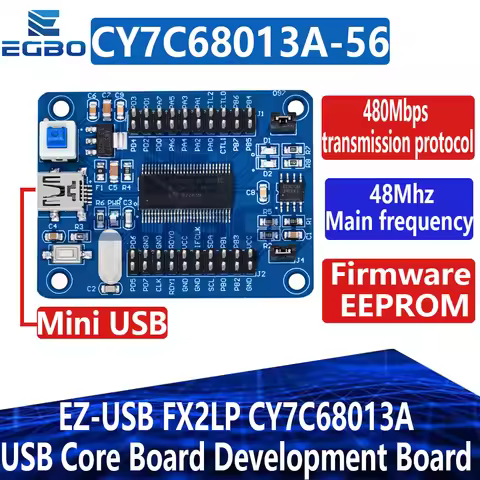 1~5PCS EZ-USB FX2LP CY7C68013A USB Core Board Development Board USB Logic Analyzer With I2C Serial S