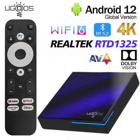 Ugoos SK2 TV Box Realtek RTD1325 ARM Cortex-A55 4GB 32GB Android 12 Wifi 6 BT5.2 RJ45 100M DDR4 4K H