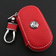 Leather Car Key Case Cover Smart Keyless Remote Fob Shell Keychain Protection Pouch Zipper Wallet Fo