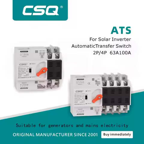 CSQ Din Rail 2P 4P ATS Dual Power Automatic Transfer Switch Selector Switches Uninterrupted Power Ge