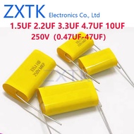 5PCS MKP Audio Capacitor 250V 0.47uF-47uF 0.68uF 1uF 1.5uF 2uF 2.2uF 2.5uF 2.7uF 3uF 4uF 8.2uF 10uF 