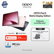 OPPO Pad 5 (WiFi / 5G) 16GB (8+8) + 256GB | 12.1″ 2.8K Anti-Glare Display | 10050mAh Battery | 18 Mo