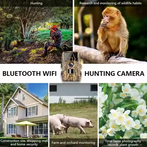 PR801W WIFI 8K 60MP Digital Trail Camera Wildlife Farm Monitoring with Night Vision Motion Activated