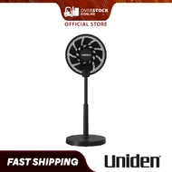 UNIDEN AF5120 DC Stand Fan with 12 Speeds, 3D Oscillating, 12" Blade Size, 25W, & Adjustable Weight