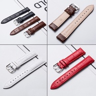 ☾₪ Watch strap for women 16mm 18mm 20mm 22mm genuine leather watch band kids red white LIOSEN