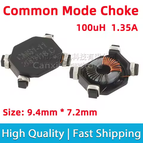 5pcs CMS1-11 SMT Common Mode Choke Coil Inductor Inductance 100uH 1.35A EMI Filter Coil Magnetic Rin