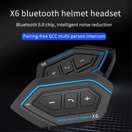 X6 Helmet Headset Flexible Cable Hard Tube Host BT Helmet Headset Intercom Bluetooth 5.0 Motorcycle Helmet Speaker 1500 MAh Waterproof Headset
