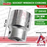 Hans 1" Drive Socket Wrench 34mm (8402M34) – 12-Point Chrome Impact Socket for Heavy Duty Use