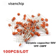100pcs Ceramic capacitor 50V 1pF ~ 100nF 1PF 2PF 3PF 4PF 5PF 6PF 7PF 8PF 9PF 10PF 12PF 15PF 18PF 20P