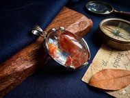 紅膠花水晶 白銅