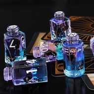 Bottle Shaped Cat Resin Core DND Dice Set for Role Playing Gaming with Box, 7pcs Bottle-Shaped Polyh