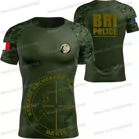 2023 France Research and Intervention Brigade T Shirt French National Police BRI Outdoor Shirts fitn