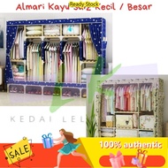 Exclusive to MalaysiaWardrobe Almari Baju Kayu Rak Baju Storage Rack Wood Frame Cabinet Clothes Rack Cupboard Bedroom Fu