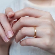 極簡霧面 18K 玫瑰金黃金白金戒指 3mm | 客製手工婚戒對戒