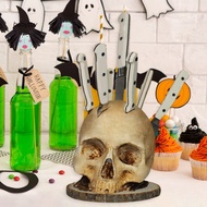[Ready Stock] Kitchen Tool Stand Resin Cutter Block Spooky Skull Cutter Holder Kitchen Organizer Stand for Horror Fans Scary Party Gift Desktop Decoration Southeast Asian Buyers