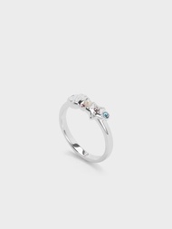 Oceana 施華洛世奇®水晶貝殼戒指 - 銀色