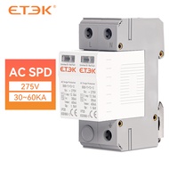 ETEK SPD AC House อุปกรณ์ป้องกันไฟกระชาก 275V Protector Arrester Protection Type T1 + T2 2P 4P 30KA