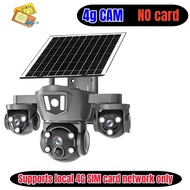 TDL กล้องวงจรปิดV380PR พลังงานแสงอาทิตย์ 4G IP กล้อง 15MP สามเลนส์สามหน้าจอกันน้ํา Night Vision ป้อง