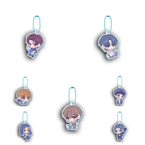 Kpop RIIZE Keychain 5CM Cartoon Cute Acrylic Printing Pendant Bag Key Ring Accessories EUNSEOK SOHEE