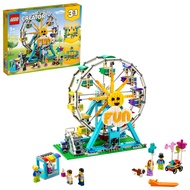 LEGO Creator 3in1 Ferris Wheel 31119 Building Kit with Rebuildable Toy Bumper Cars, Boat Swing and 5