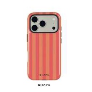 1 ชิ้น เคสโทรศัพท์ลายทางแนวตั้งสีส้มแดง, เคสโทรศัพท์ Phone 17 Pro Max, เข้ากันได้กับ Phone 16 Pro Ma