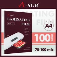 【Hot Laminating Film】A-SUB Laminating Film 80mic/100mic Laminate Pouches Film A4/A3/4R/5R/6R Size