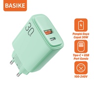 BASIKE Kepala Charger iphone Fast Charging 30W Type C USB Handphone Fast Charger Murah for ip xiaomi Samsung OPPO vivo